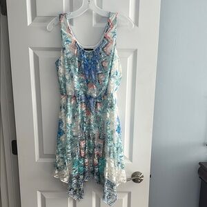 Love Reign Blue and White Patterned Dress